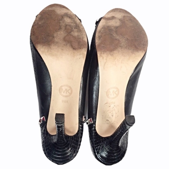 Michael Kors Black Studded Open Toe Pumps - Picture 7 of 7